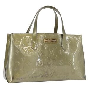 LOUIS VUITTON Monogram Vernis Wilshire PM Bag Gris Art Deco M91627 Auth 156778
